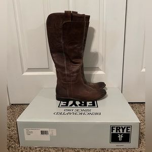 Frye Paige Tall Riding Boots- Dark brown/slate color Size 10M Womens